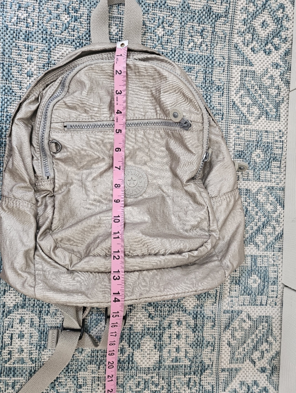 Kipling Backpack In Silver/Gray - Picture 10 of 11
